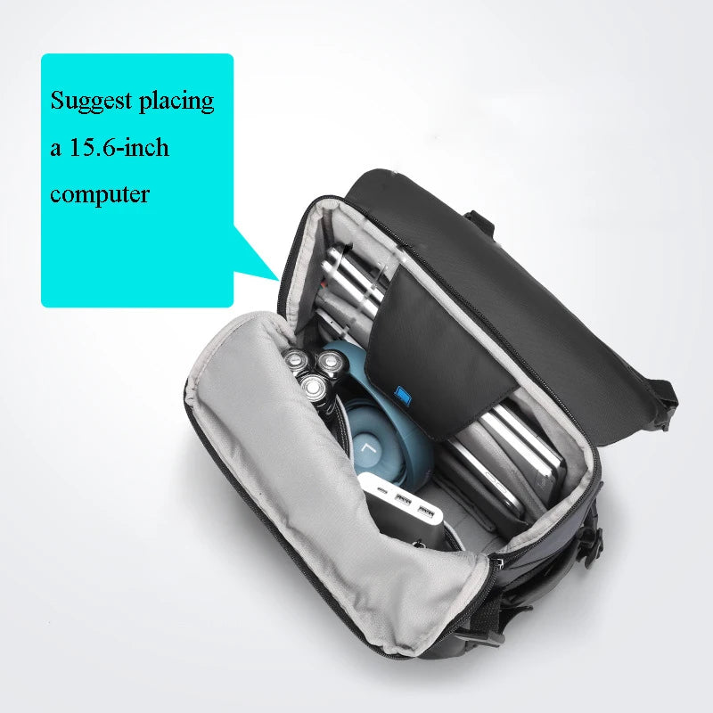 Men's business travel backpack, detachable letter bag, backpack, large capacity 15.6-inch computer bag
