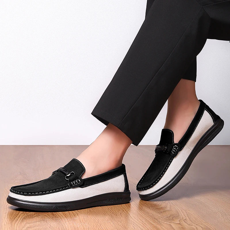 Business Formal  Travel Leather Shoes Fashionable and Comfortable Cowhide Suede Casual Shoes Soft Comfortable Mens Driving Shoes