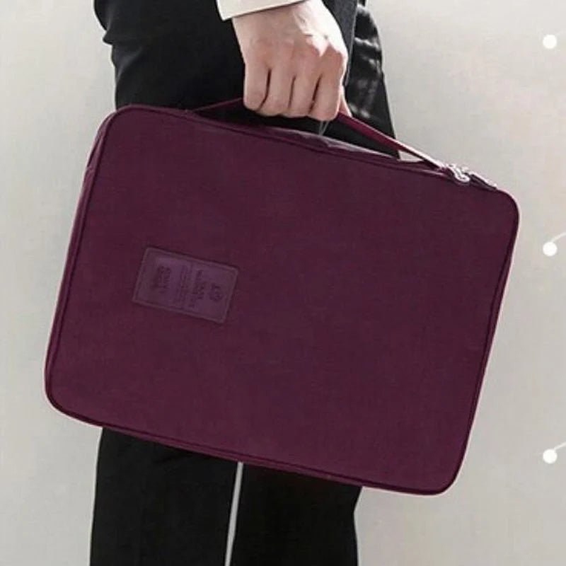 Burgundy Outdoor Shirt Bag, Business Tie Bag, Multifunctional Storage Bag for Business Trips, Clothing Organizer Tote Bag