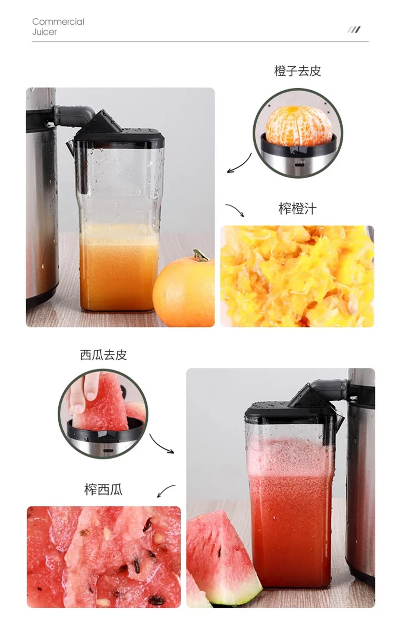 Juicer Machine, 1250W High-Speed Blender for Fruits/Vegetables, BPA-Free 304 Stainless Steel, Easy Clean & Quiet, Household