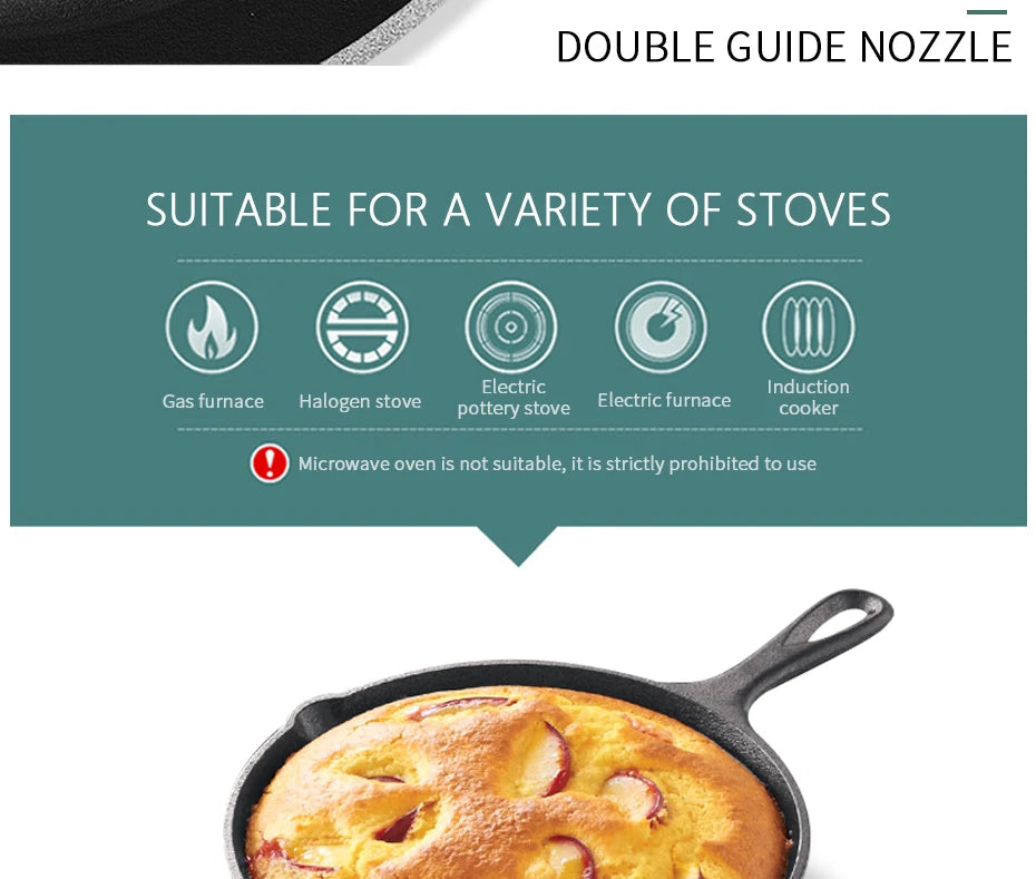 Cast Iron Skillet 14/16/20cm Frying Pan Iron Cookware Omelette Pancake Pot Oven Safe, Camping Cookware for Stove & Grill Use