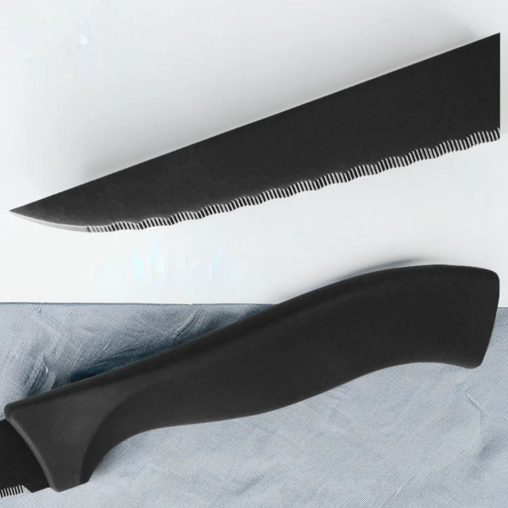 Steak Knives Set 4/6/8Pcs Black Matte Comfort Handle Paring Knives German Stainless Steel Serrated Non Stick  Dishwasher Safe