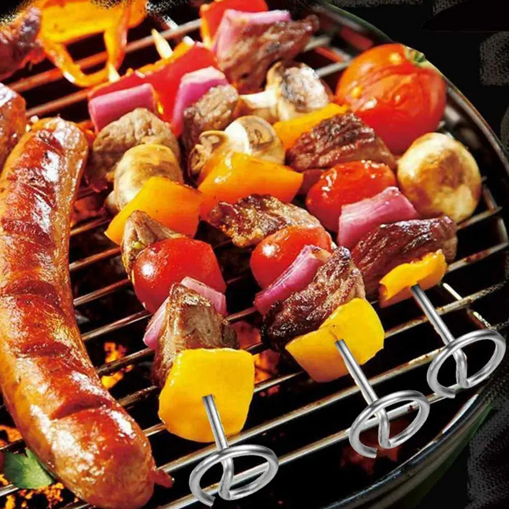 Stainless Steel BBQ Skewers Vertical Air Fryer Rack Air Fryer Grill Set Detachable 15 Baking Skewers Sticks Kitchen Tools
