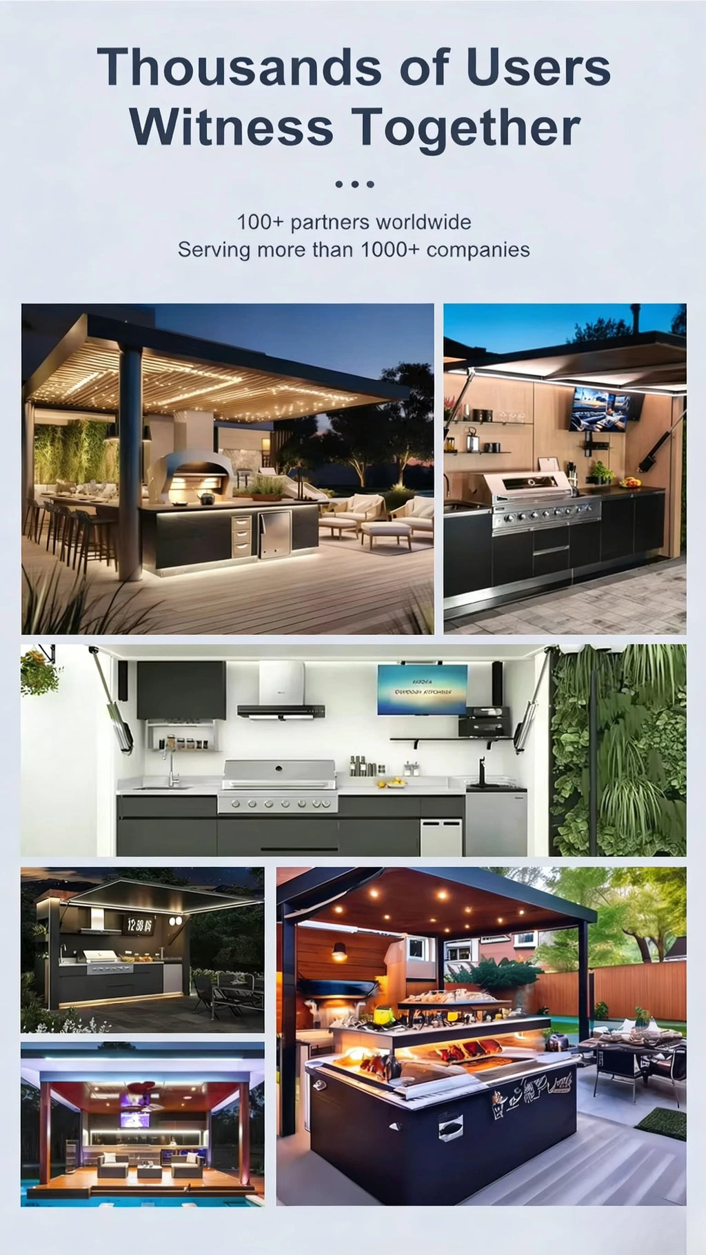 Custom Stainless Steel Barbecue Storage Cabinet for Outdoor Kitchen Garden Wind and Rainproof  Kitchencamping Kitchen Storage