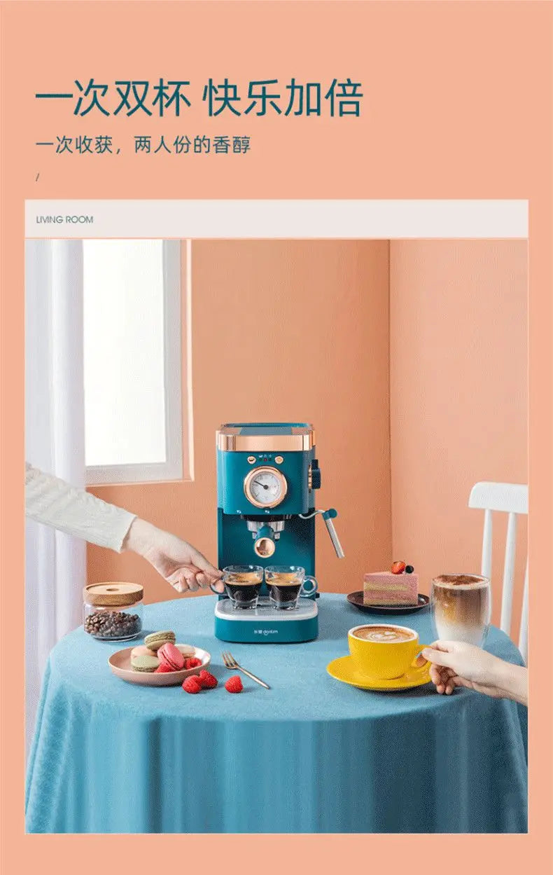 Coffee machine Household Italian high pressure steam beating milk foam grinding beans freshly brewed coffee coffee machine new