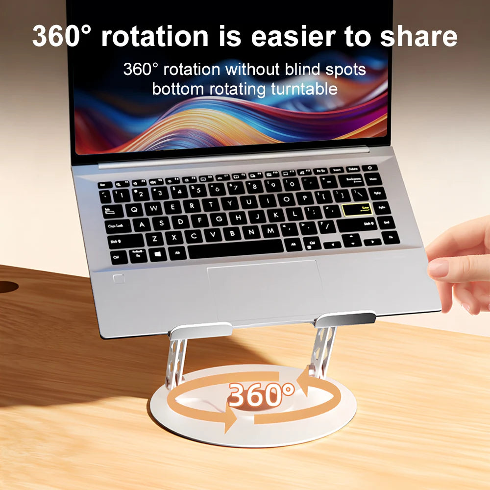 Laptop Stand 360° Rotatable Notebook Holder Liftable Desk Riser Stand Portable Metal Stand Compatible With 9.7-17.3 Inch Laptops