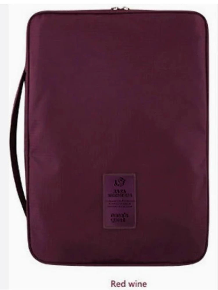 Burgundy Outdoor Shirt Bag, Business Tie Bag, Multifunctional Storage Bag for Business Trips, Clothing Organizer Tote Bag