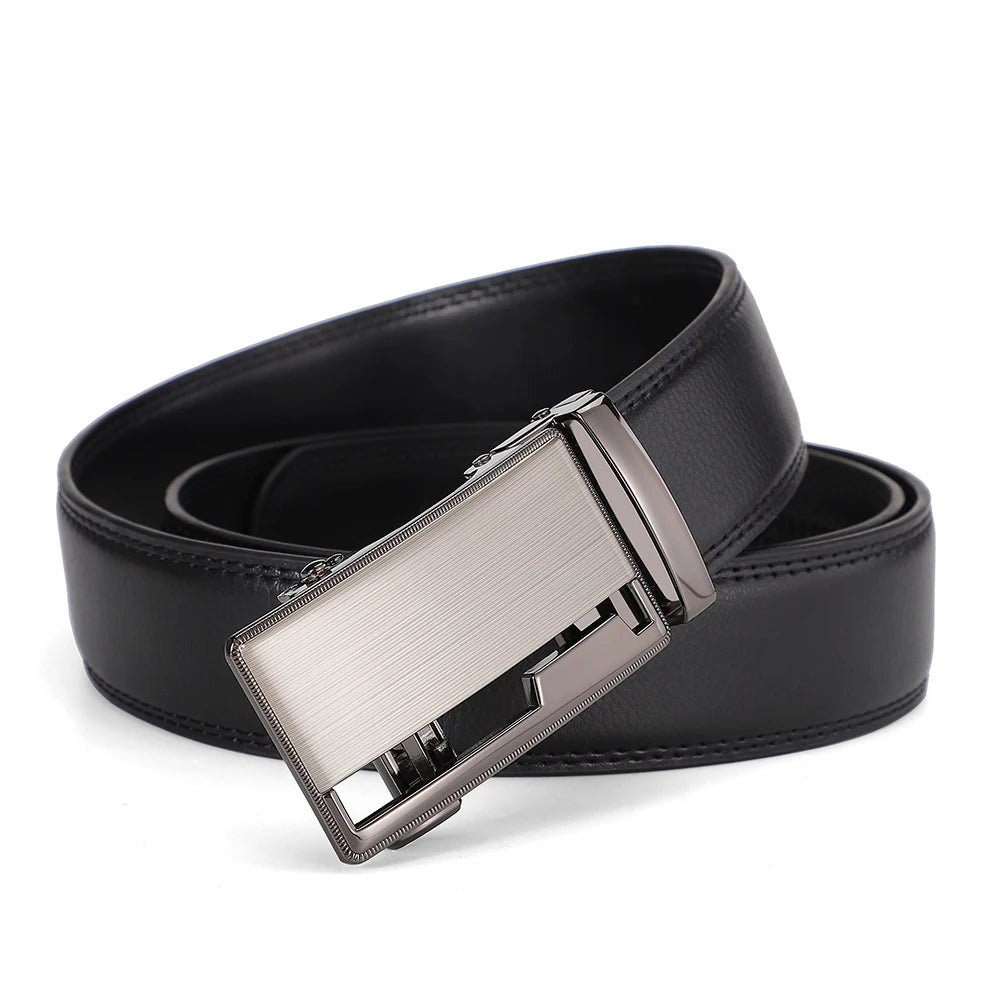 Business Dress Belt Men Soft Genuine Leather Automatic Buckle Trouser Belt  High-end Men Belt Great Gift for Men Waist Strap