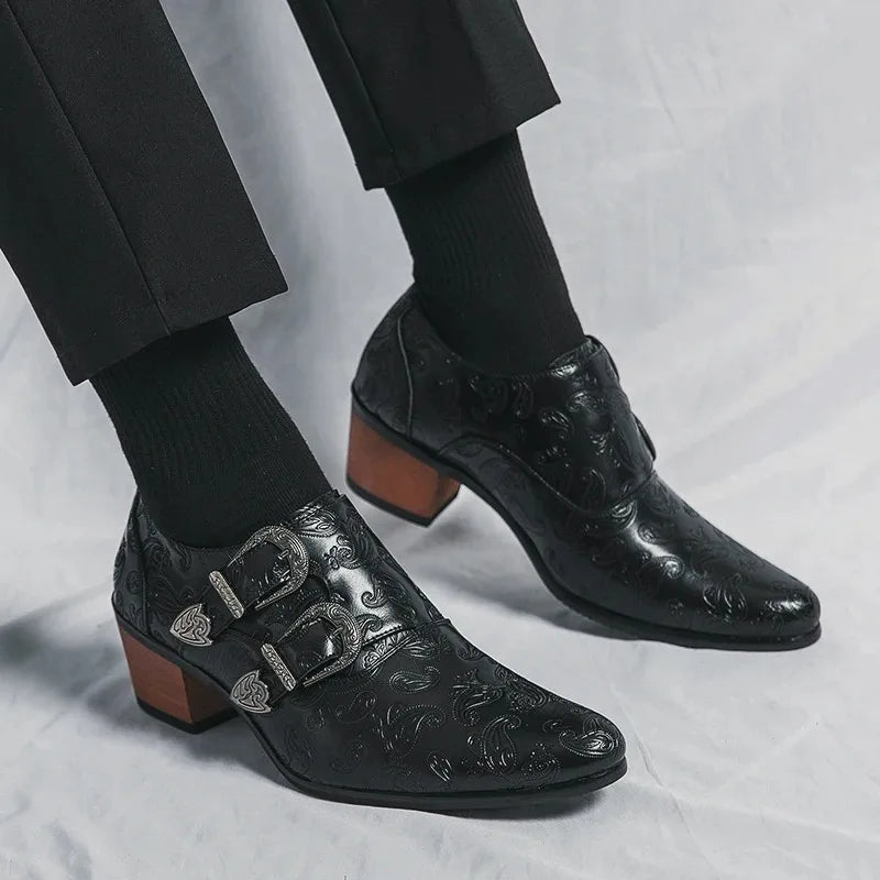 Men's Dress Shoes Fashion Belt Buckle Design Shoes Retro Carved Brogues Shoes Classic Business Formal Shoe Luxury Wedding Shoe