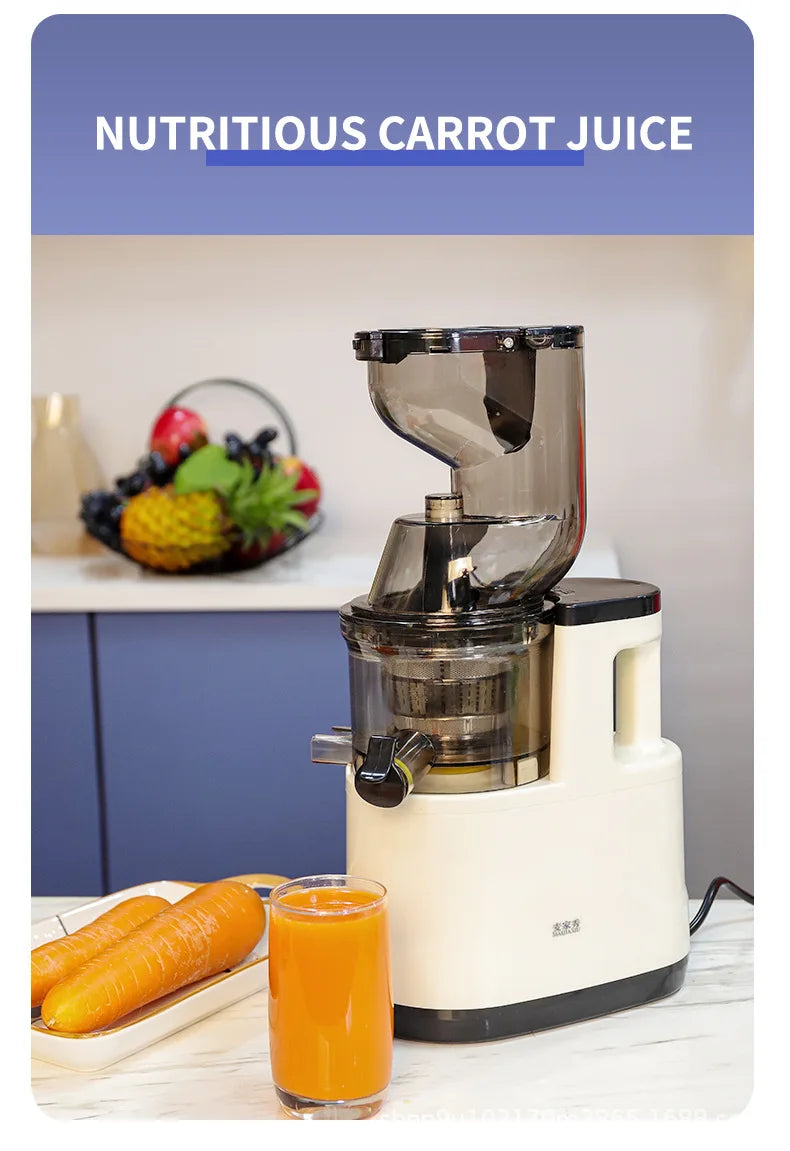 Household juicer, multifunctional fruit machine with vegetable cutter, large feed opening, fully automatic electric juice-separa