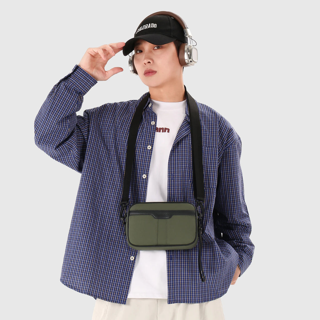 Adjustable Strap Men's Business Bag – Soft PU Leather Crossbody for Commute Travel & Daily Use