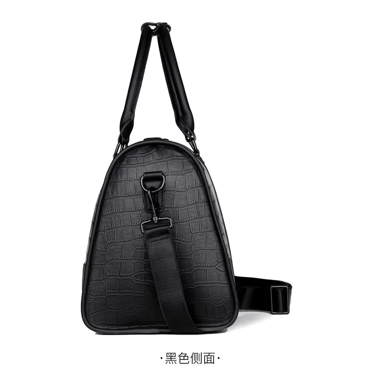 Fashion Handbag Bag Men Business Travel Tote Luxury Alligator PU Leather Luggage Bag With Shoulder Strap Crossbody Bags Duffle