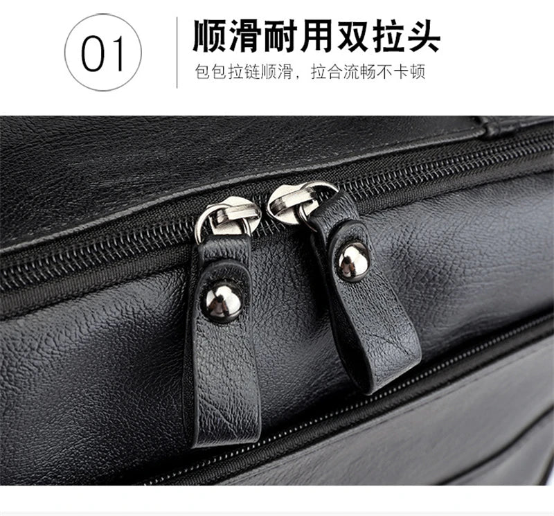Business Backpacks For Men Waterproof PU Leather Laptop Bag Large Capacity USB Charging Rucksack Male Fashion Travel Bagpack sac