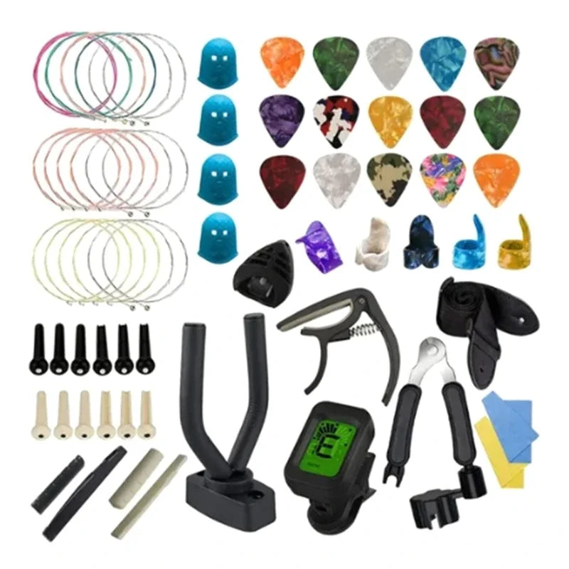 Guitar Accessories Full Kit Guitar Picks & Capo & Tuner & Guitar Strings & Strap Locks & Pick Holder & Fret Wire