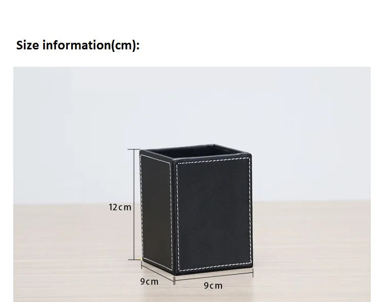 High-End Business Leather Office Supplies Set, Pen Holder, Desktop File Cabinet, Desktop Storage Box