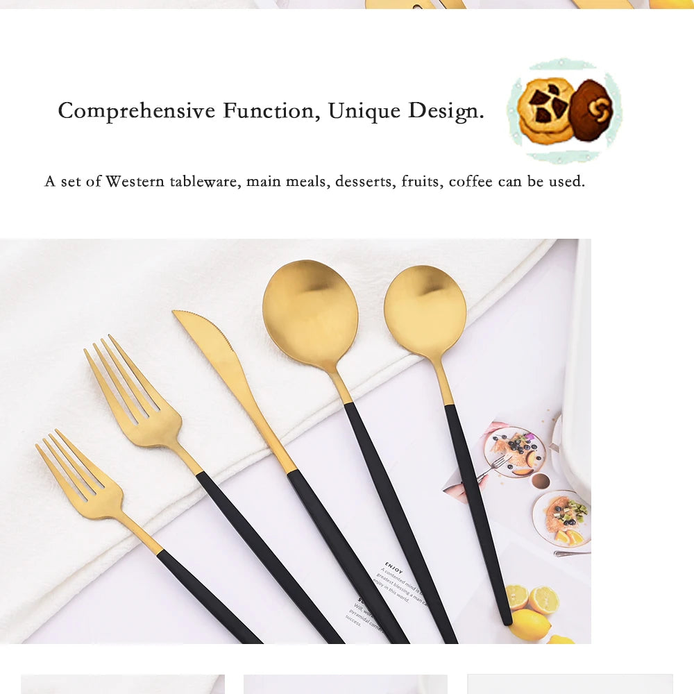 30Pcs Blue Silver Dinnerware Set Dinner Knife Fork Tea Spoon Cutlery Set Stainless Steel Tableware Western Home Kitchen Flatware