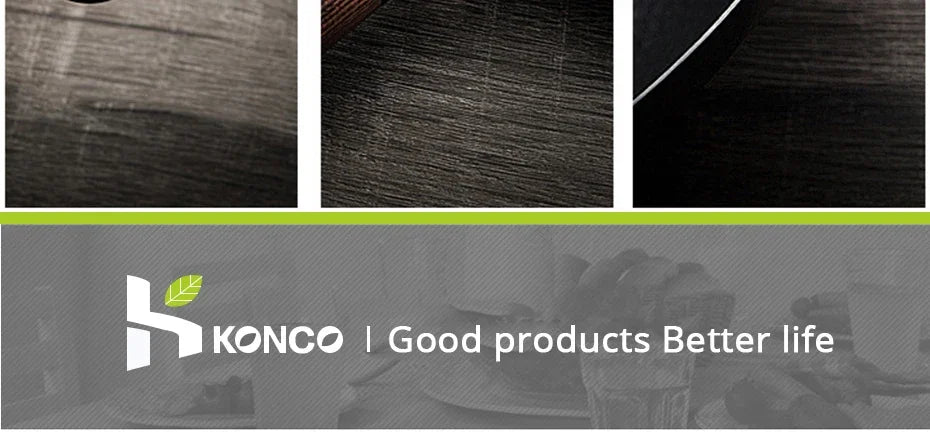 Konco Iron wok Cast iron pan Non-coated Pot General use for Gas and Induction Cooker 32cm Chinese Wok Cookware Pan Kitchen Tools