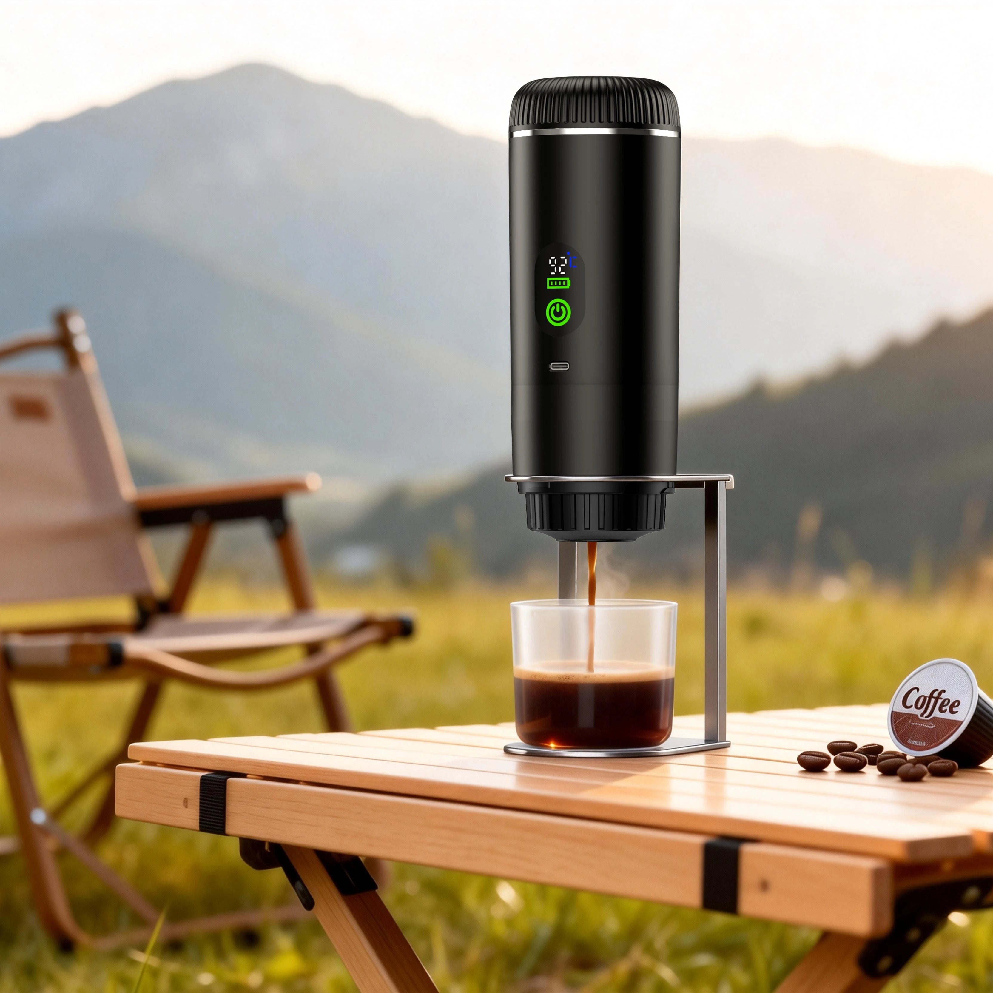 Portable Coffee Maker 3-in-1 Espresso Machine for Travel 20 bar Mini Coffee Maker Compatible with Ground Coffee & Capsule