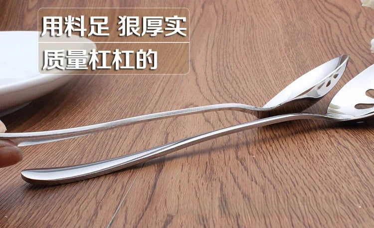Stainless Steel Slotted Serving Spoons, Creative Male Spoon, Dinner Tableware, Skimming Tools, Kitchen Utensils, Self-Service, 2