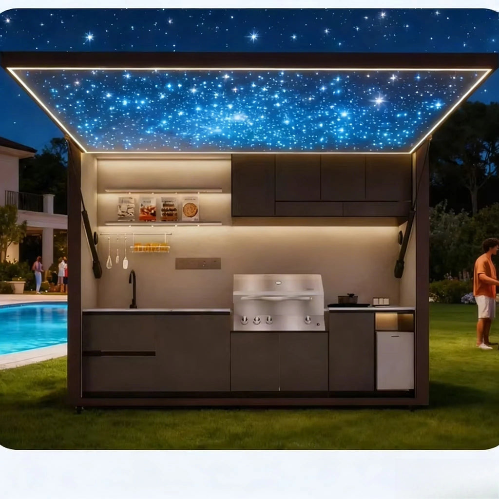 Custom Stainless Steel Barbecue Storage Cabinet for Outdoor Kitchen Garden Wind and Rainproof  Kitchencamping Kitchen Storage