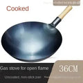 Carbon Steel Wok,12.6" Round Bottom Woks Pan Uncoated Nonstick Pot,Pre-Seasoned Chinese Wok Kitchen Cookware for Gas Cooktops