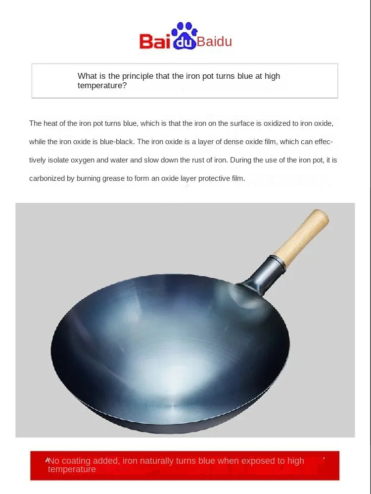 Carbon Steel Wok,12.6" Round Bottom Woks Pan Uncoated Nonstick Pot,Pre-Seasoned Chinese Wok Kitchen Cookware for Gas Cooktops