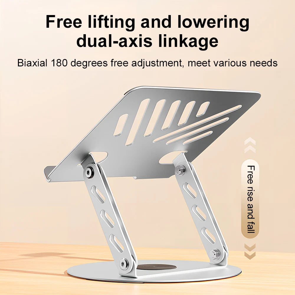 Laptop Stand 360° Rotatable Notebook Holder Liftable Desk Riser Stand Portable Metal Stand Compatible With 9.7-17.3 Inch Laptops