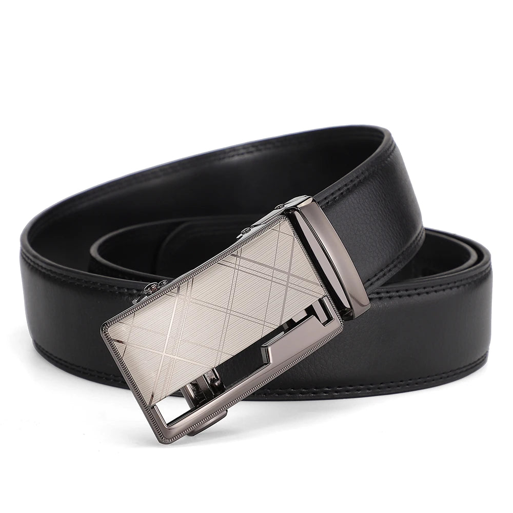 Business Dress Belt Men Soft Genuine Leather Automatic Buckle Trouser Belt  High-end Men Belt Great Gift for Men Waist Strap