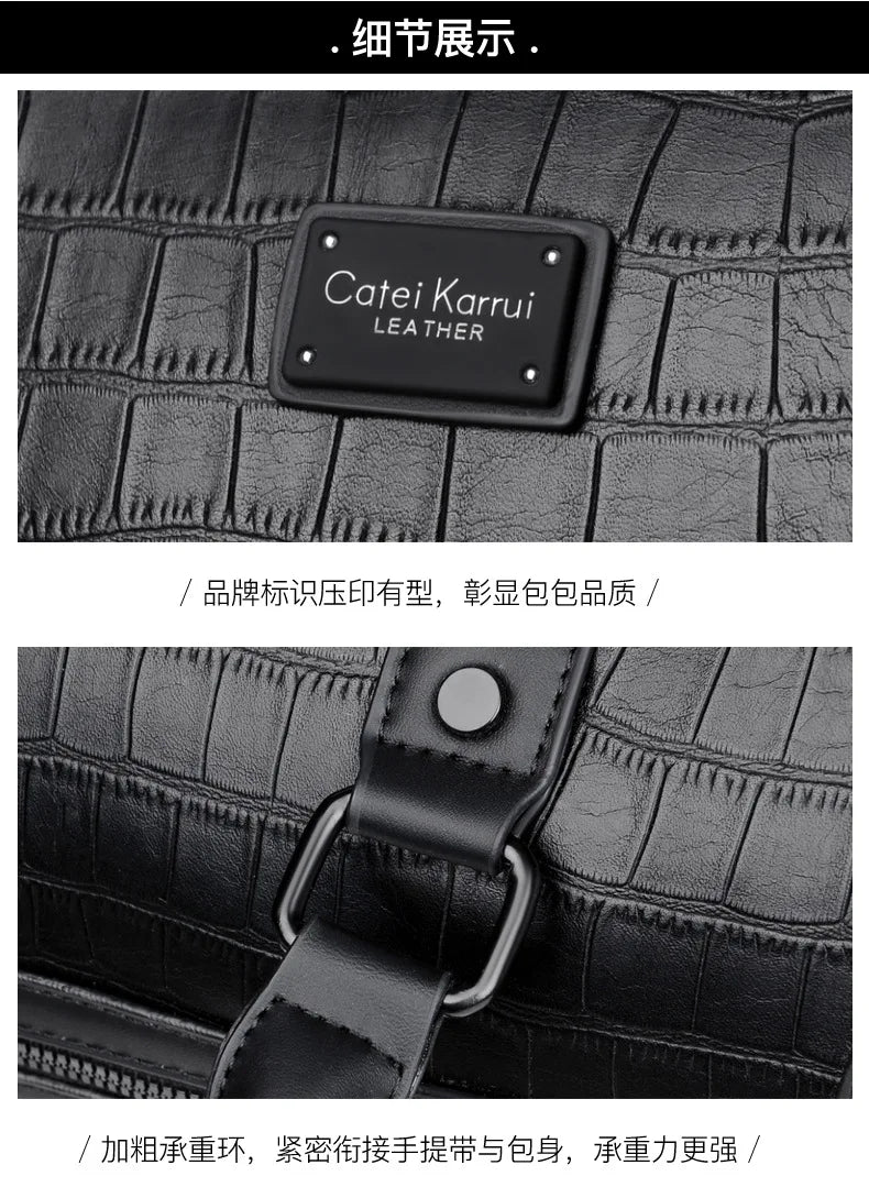 Fashion Handbag Bag Men Business Travel Tote Luxury Alligator PU Leather Luggage Bag With Shoulder Strap Crossbody Bags Duffle