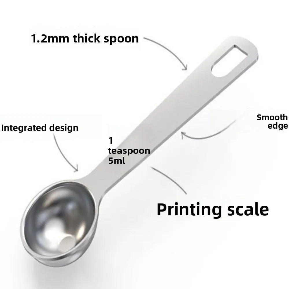 Stainless Steel Measuring Spoons Set Graduated Scoop Metric Imperial Scale Kitchen Baking Tools for Cooking Seasoning Coffee