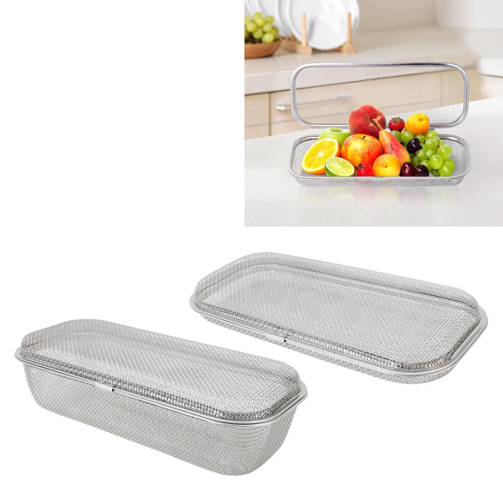 Dishwasher Basket Safe Thorough Cleaning Dishwasher Silverware Holder Mesh Drain Multifunctional Rectangular for Small Items