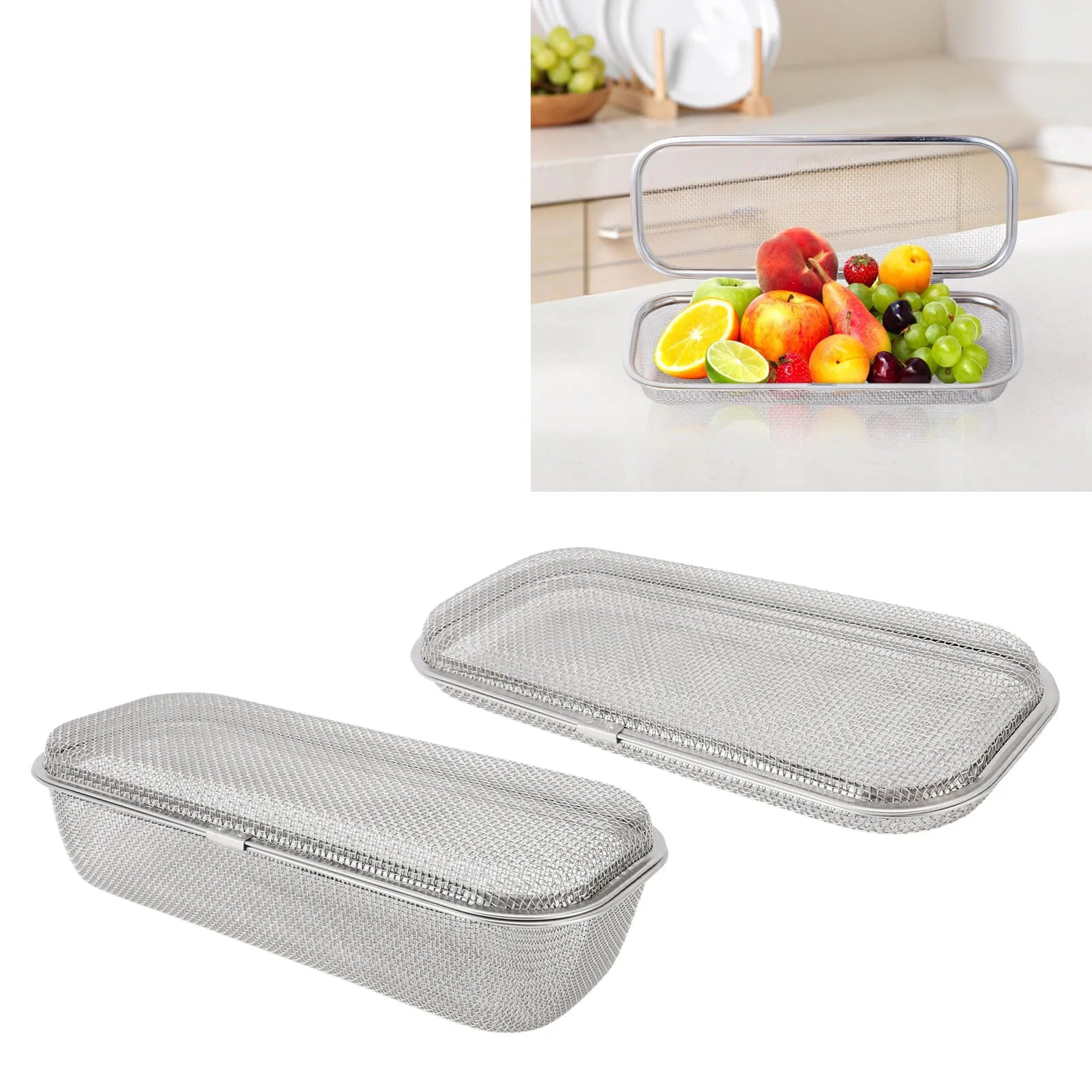 Dishwasher Basket Safe Thorough Cleaning Dishwasher Silverware Holder Mesh Drain Multifunctional Rectangular for Small Items