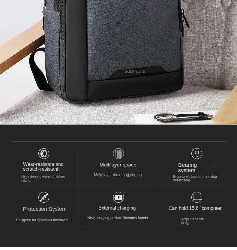 GOLF backpack men's high-capacity business backpack 2024 new business travel computer travel bag for college students