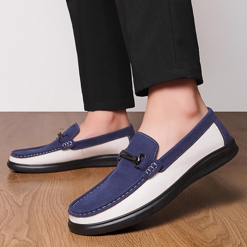 Business Formal  Travel Leather Shoes Fashionable and Comfortable Cowhide Suede Casual Shoes Soft Comfortable Mens Driving Shoes