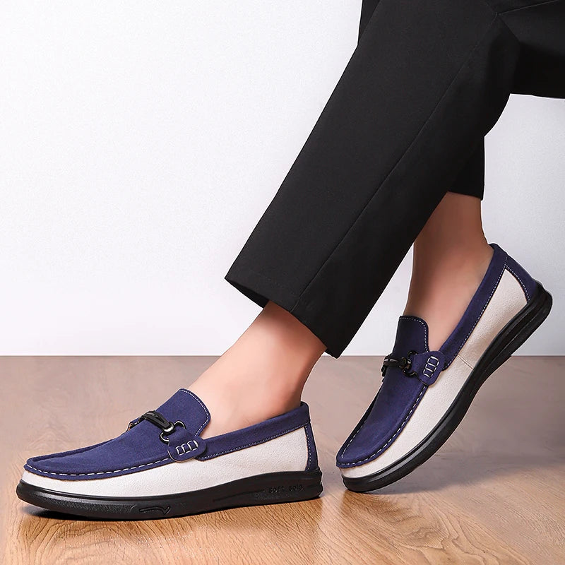 Business Formal  Travel Leather Shoes Fashionable and Comfortable Cowhide Suede Casual Shoes Soft Comfortable Mens Driving Shoes