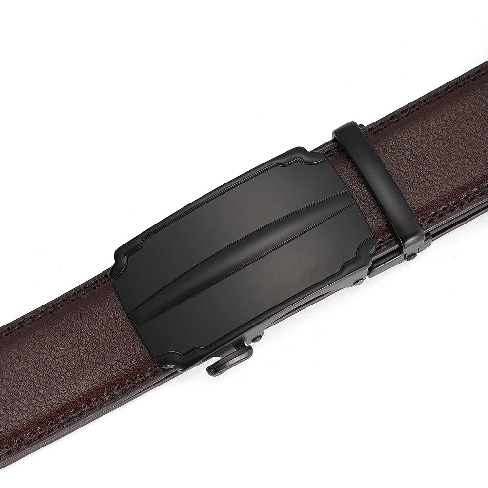 Business Dress Belt Men Soft Genuine Leather Automatic Buckle Trouser Belt  High-end Men Belt Great Gift for Men Waist Strap