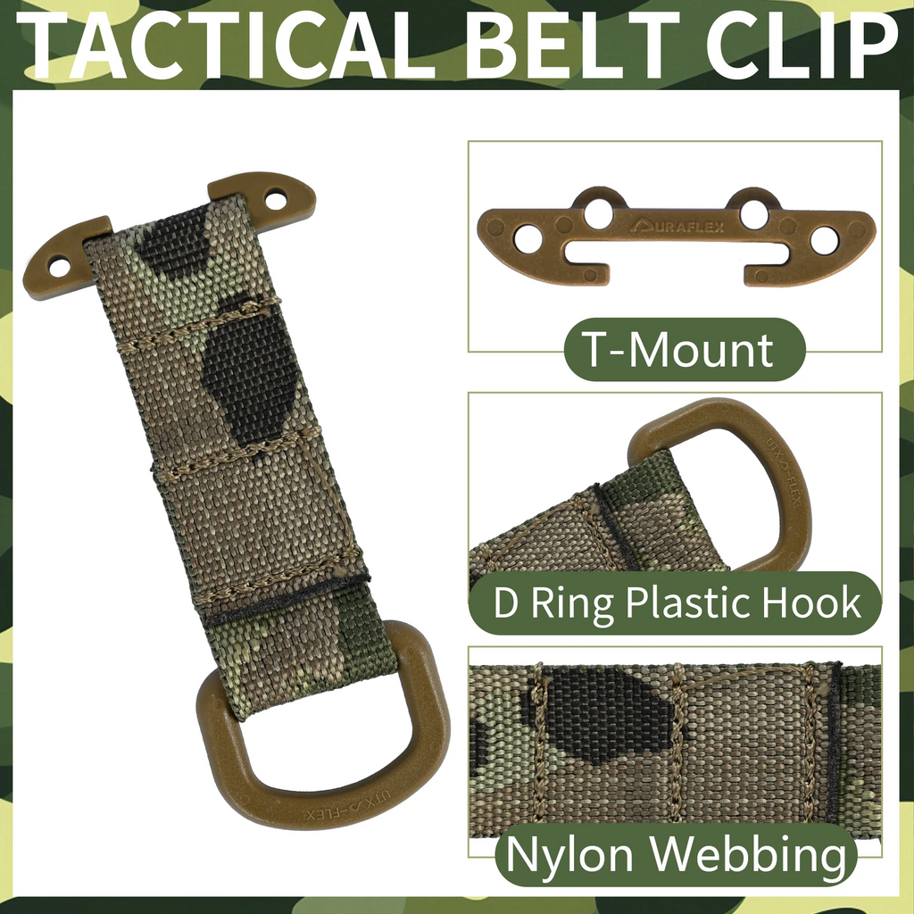 Tactical Gear Molle Clip D Hook,T-Mount Molle Key Holder Plastic Carabiner for Glove Clip Tactical Backpack Belt Accessories