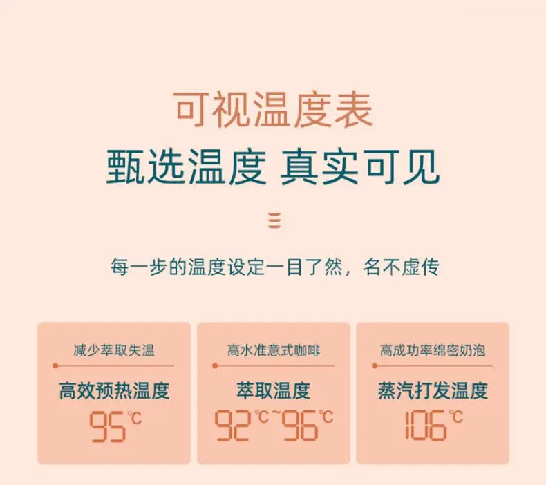 Coffee machine Household Italian high pressure steam beating milk foam grinding beans freshly brewed coffee coffee machine new