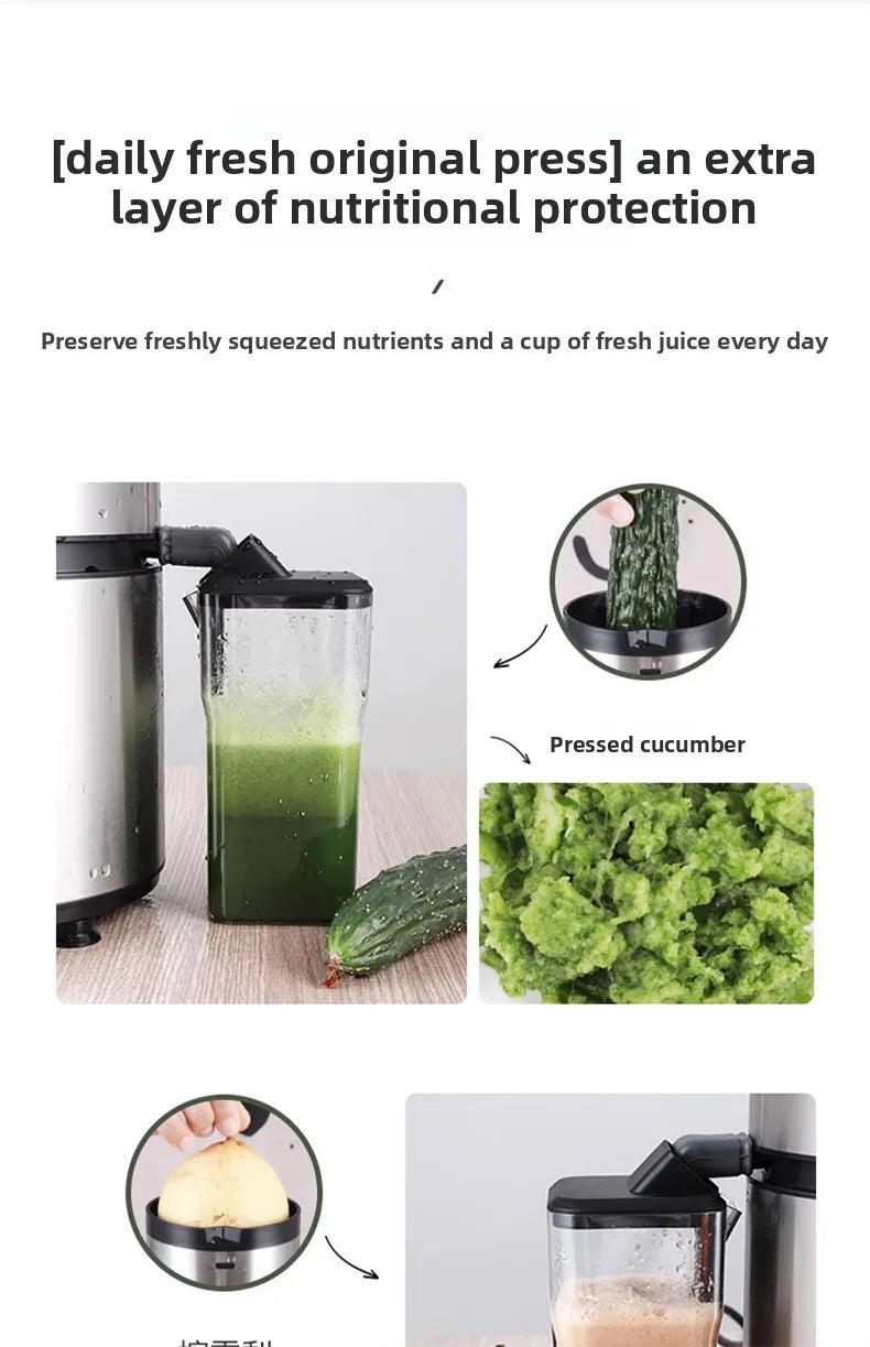 Juicer Machine, 1250W High-Speed Blender for Fruits/Vegetables, BPA-Free 304 Stainless Steel, Easy Clean & Quiet, Household