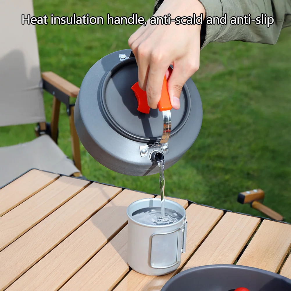 Camping Cookware Set Aluminum Portable Outdoor Tableware Cookset Cooking Kit Pan Bowl Kettle Pot Hiking BBQ Picnic Equipment