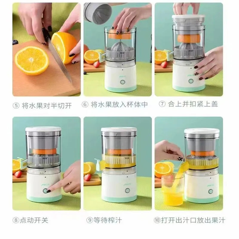 Electric Juicer, Separates Pulp from Juice, Portable Household Orange Juicer, Freshly Squeezed and Ready to Drink, Very Practical