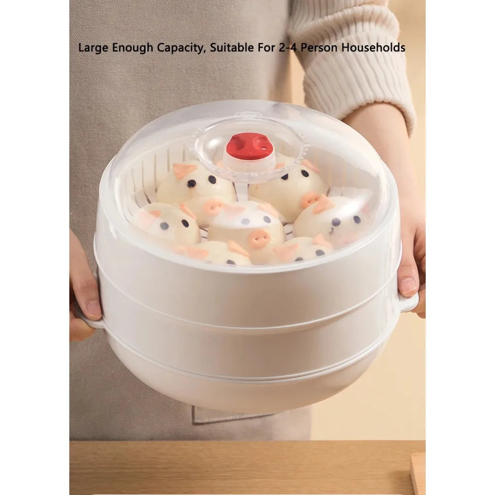 Microwave Heating Steamer Household Large Capacity Steamer Kitchen Steamer Box Steamer Rack Can Exhaust Steam