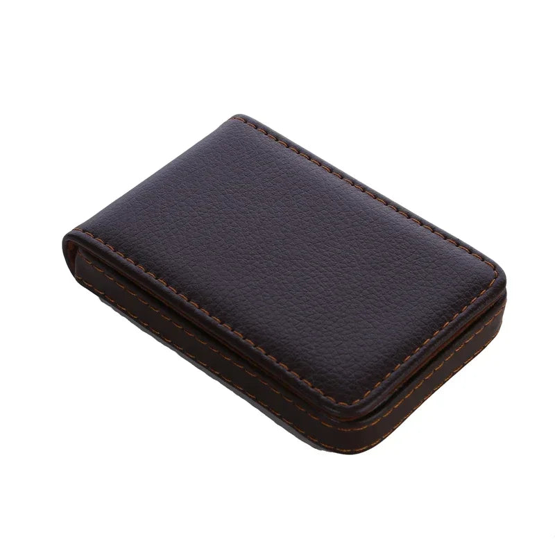 Vertical Version PU Leather Business Card Case Business Card Holder Pocket Business Office Name Card Holder With Magnetic Shut