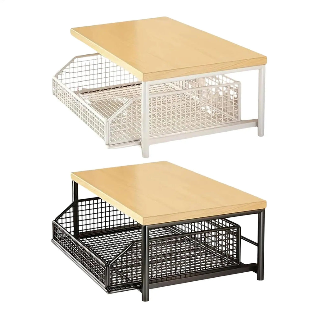Kitchen Storage Rack Vertical 2-Tier Organizer Rack Standing Storage Shelves Multi-Functional Space Saving Countertop Storage