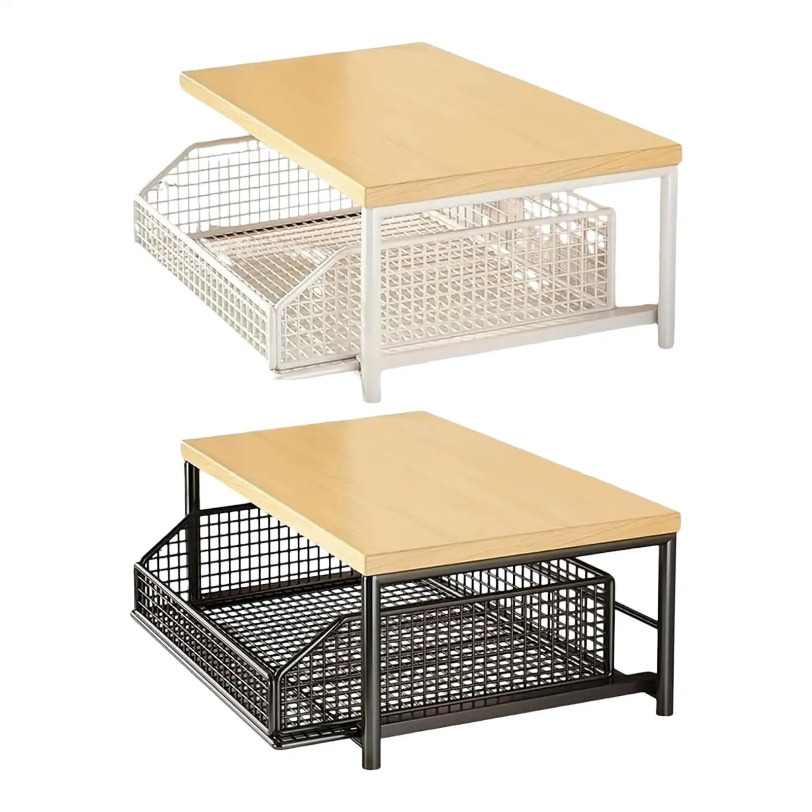 Kitchen Storage Rack Vertical 2-Tier Organizer Rack Standing Storage Shelves Multi-Functional Space Saving Countertop Storage