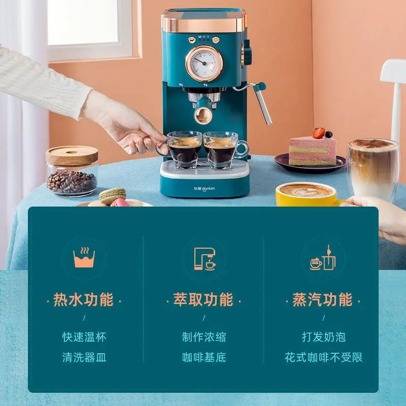Coffee machine Household Italian high pressure steam beating milk foam grinding beans freshly brewed coffee coffee machine new