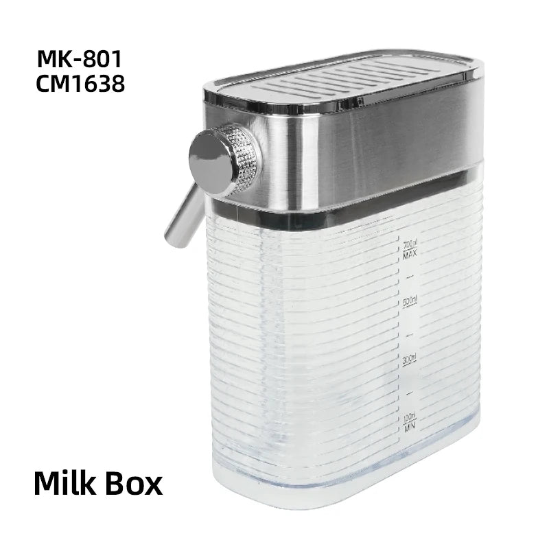Coffee Machine Parts - Automatic Milk Box Compatible with CM1638, MK-801 Milk Frother, 0.7L Capacity Cafelffe