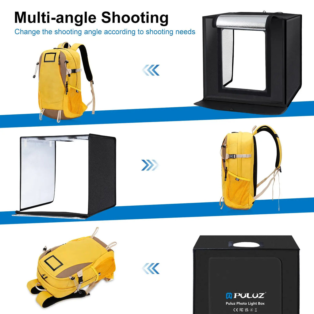 PULUZ 60x60 Photo Studio Light Box Photography Studio Shooting Light Tent Box 6 Colors Backgrounds Tabletop LED Light Studio Box