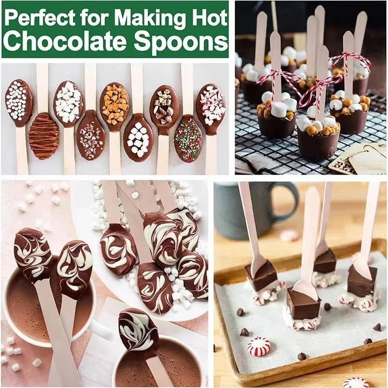 50/100Pcs Disposable Wooden Spoons for Tasting Sampling Yogurt Ice Cream Dessert Forks Wedding Party Tableware Wooden Spoon