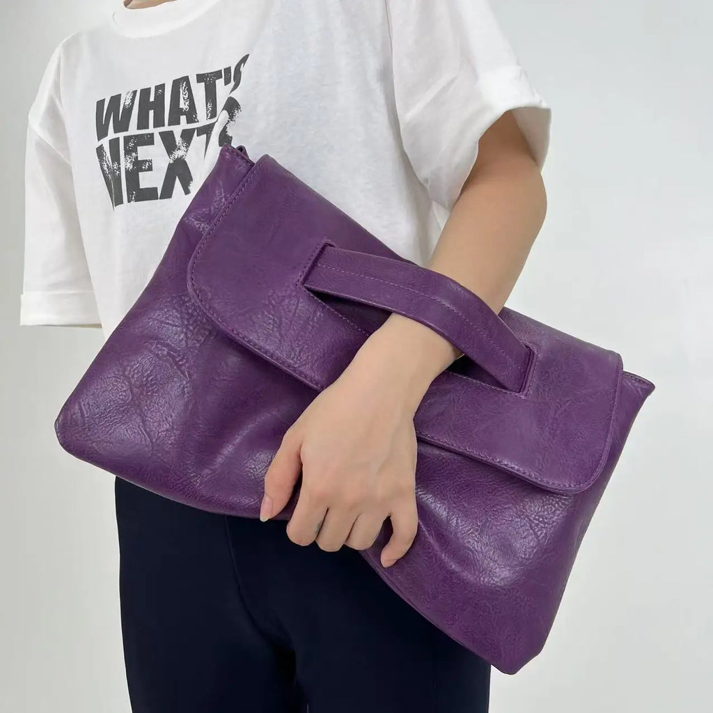Ladies' Fashion Business High Capacity Glove Bag Soft Leather Document Storage Shoulder Bag